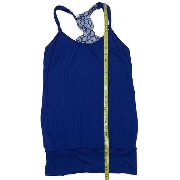 MAX Love Blue Racerback Lace Sleeveless Tunic Top - Picture 7 of 12